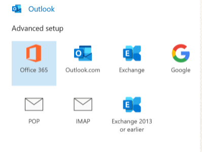 Select the Office 365 button