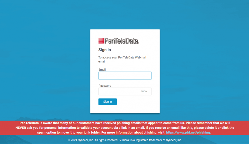 PTD Webmail Sign in