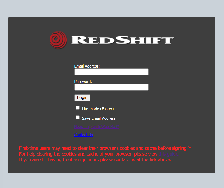 Redshift.com Webmail