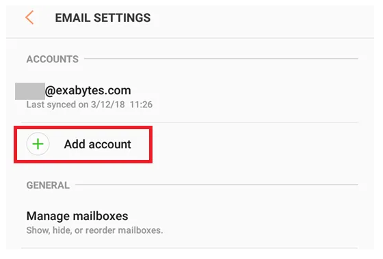 email settings