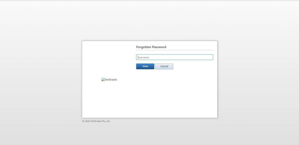 forgotten password page