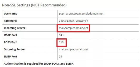 non-ssl settings