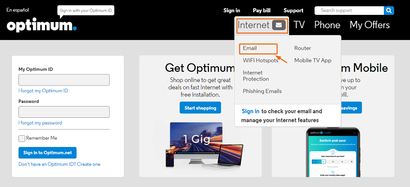 optimum email settings pop3