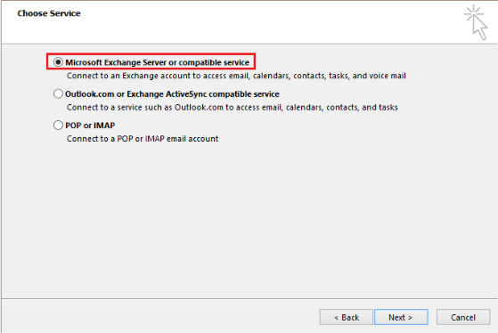 CONFIGURE OUTLOOK USING MANUAL METHOD 1