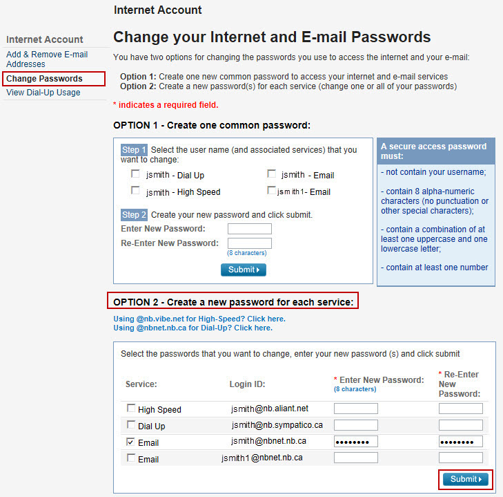 Create a new password for each service.
