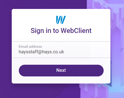 Sign in to WebClient