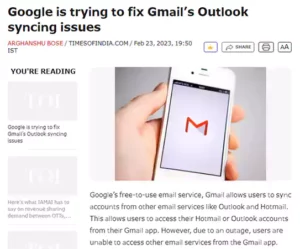 Gmail trying to sync Outlook