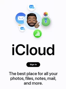 iCloud homepage