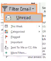 Click on Filter Email & select Unread