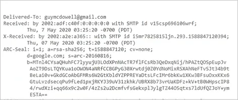 Copy the IP address from the email header. 