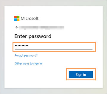 Enter password and click Sign In.
