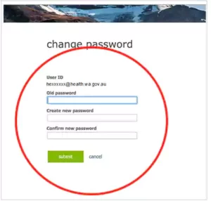 Enter the new password and submit