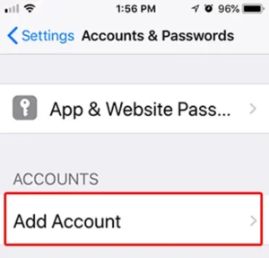 Select Add Account. 