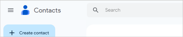 Search bar of Google Contacts
