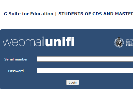 UNIFI Webmail Login for Cd S, Masters, single courses Students